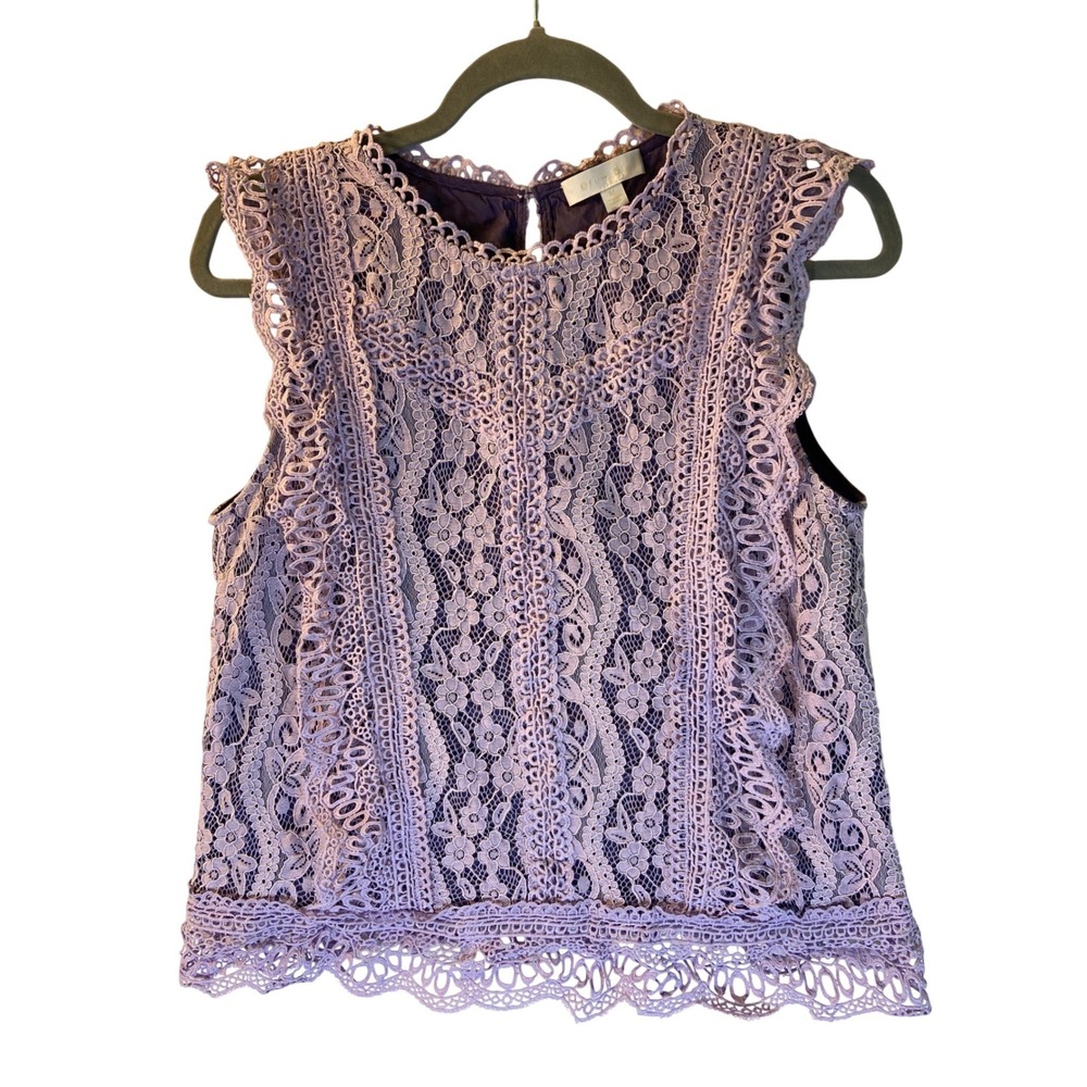 Lace Sleeveless Blouse - Lavender
